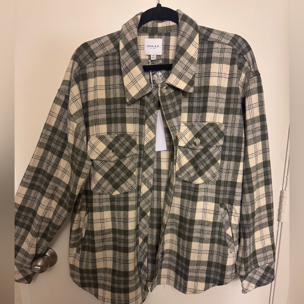 NWT Gili Plaid Shacket